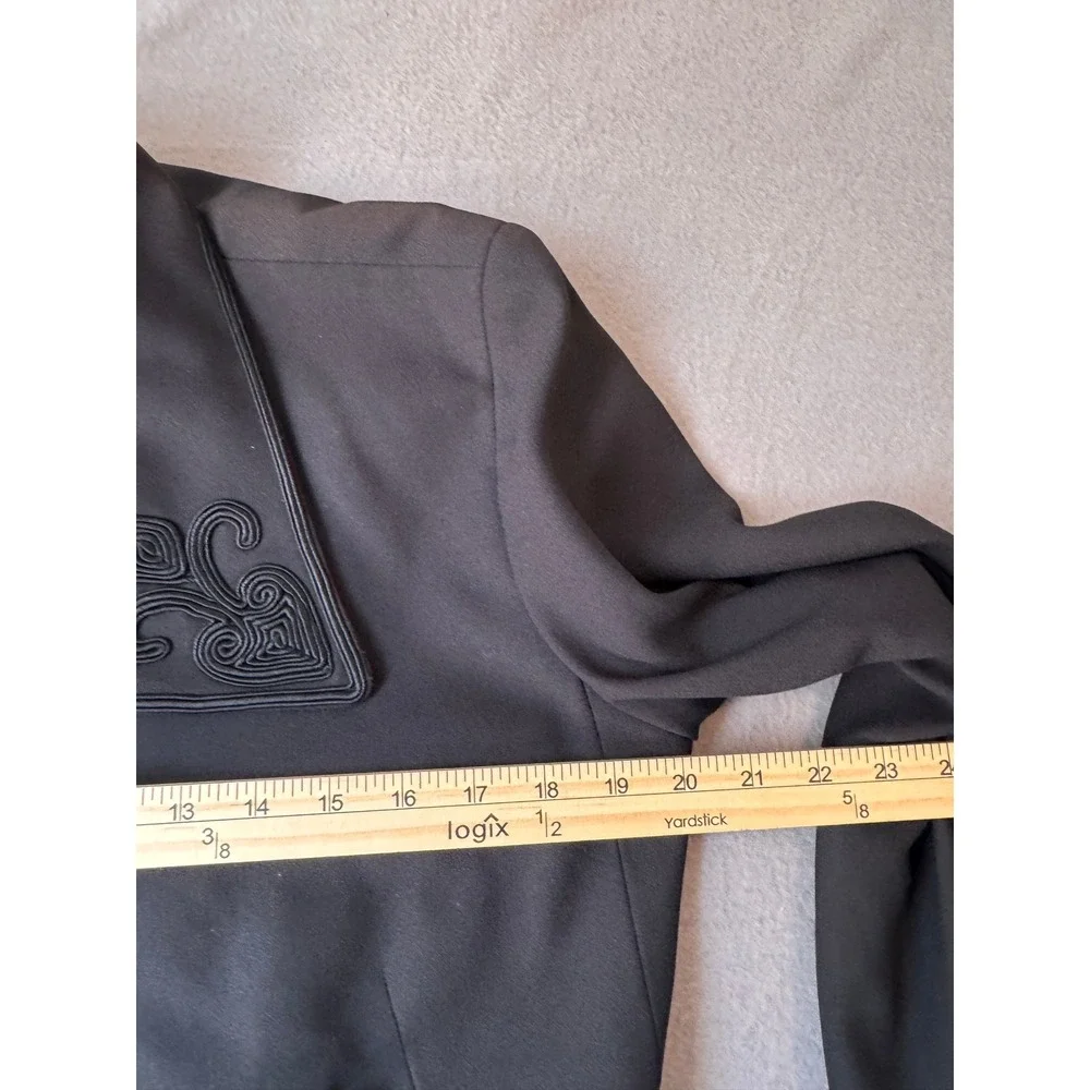 Kasper for A.S.L. Blazer Size 8 Black Embroidered Front Career Evening Jacket